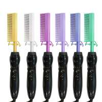 Afro Hot Electric Comb Hair Comb Hair Brush,Metal Flat Iron Hair Straightener Hot Electric Comb