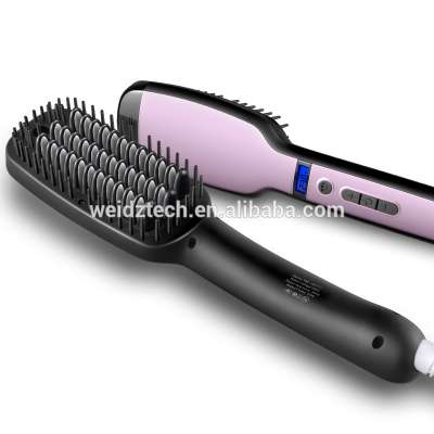 2018 New Hair Straightener Brush Steam Best Professional Ceramic Flat Iron Hair Straightener and Curler Electric Ceramic Hair