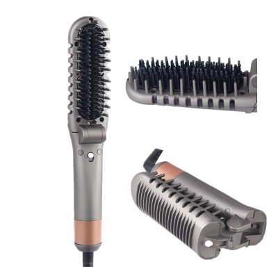 Private Label Electric Hot Comb Foldable Hair Brush Heating Mini Detangling Hair Brush Flat Iron Lisseur Fast Hair Straightener