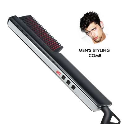 Hot Beard Straightening Iron Comb Electric Hair Straightener Brush Hairbrush Ceramic Fast Heating Professional Styling Curler